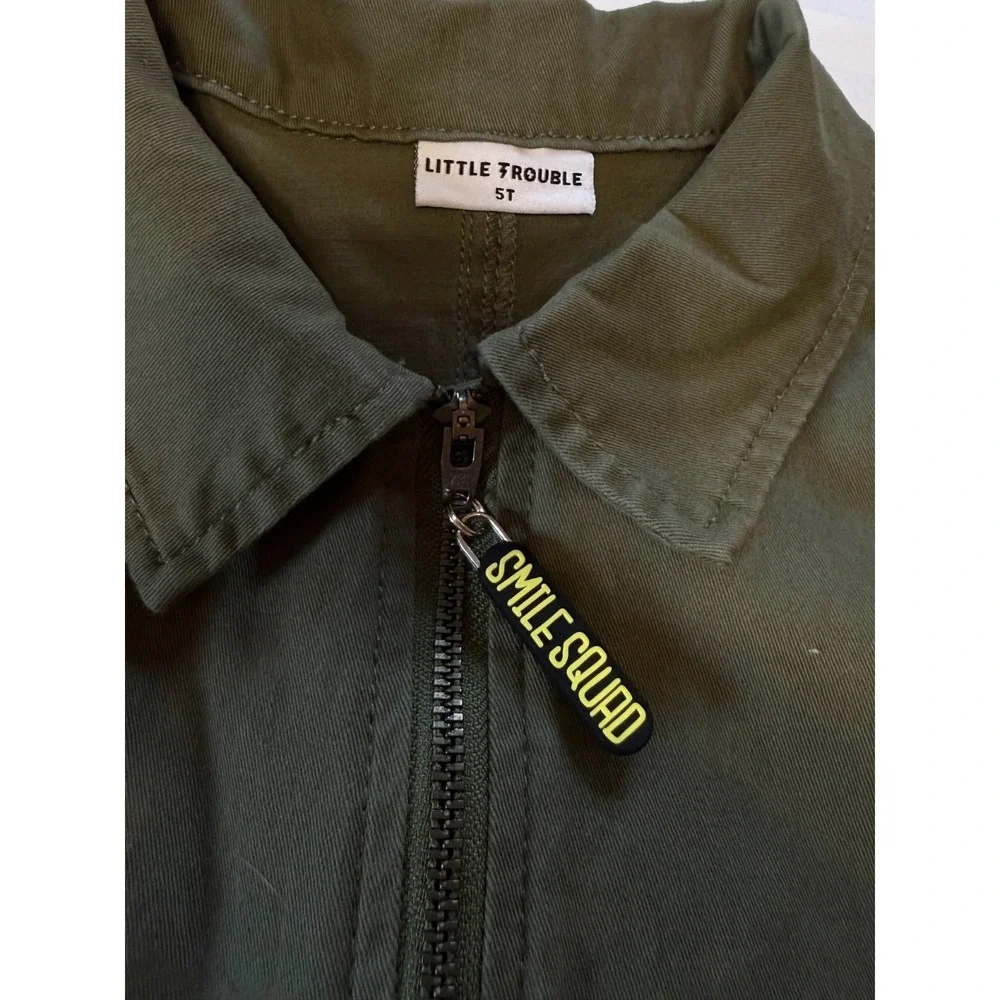 NWOT LITTLE TROUBLE SMILE SQUAD MECHANIC SUIT ZIP FRONT 5T
